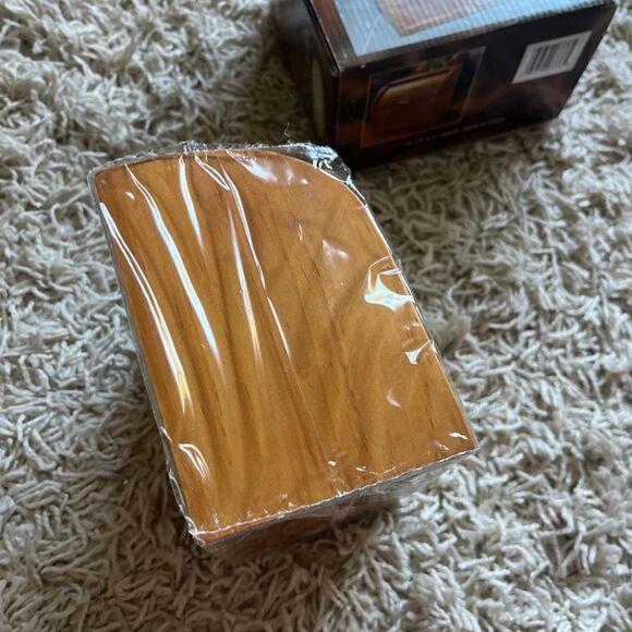 NIB Vintage Wood Recipe Box Roll Top Style Mid Century - Picture 9 of 9